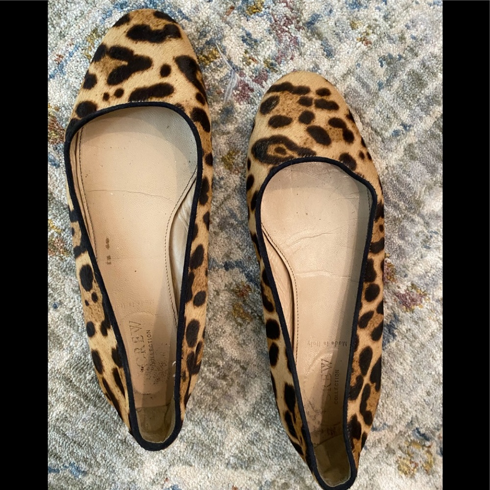 J. crew calf hair leopard flats